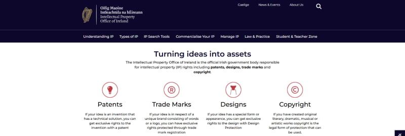 Роль Ірландського патентного управління (IPOI)