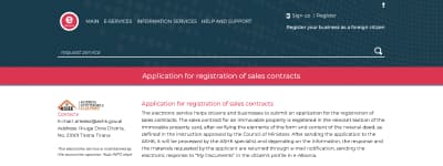 online registration of a real estate purchase and sale agreement in Albania