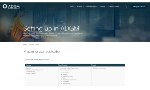 ADGM 允许的活动（在官方网站上）