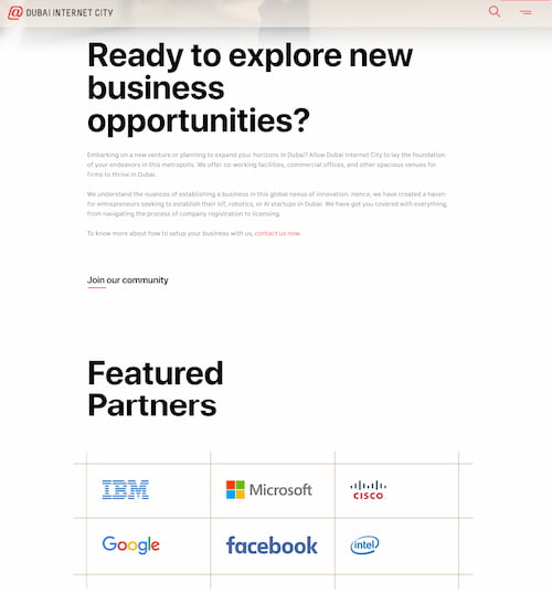 DIC 网站上有关如何开展业务的页面。