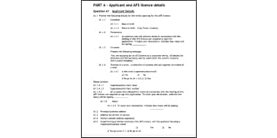 Форма на получение лицензии на финансовые услуги 