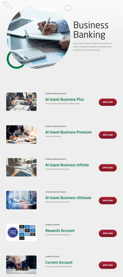 типы счетов для бизнеса в Dubai Islamic Bank