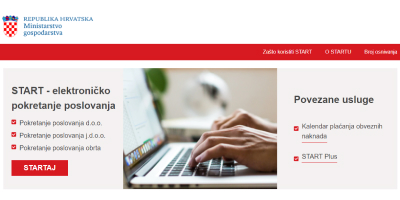 Платформа электронных услуг от Правительства Хорватии по онлайн-регистрации компании