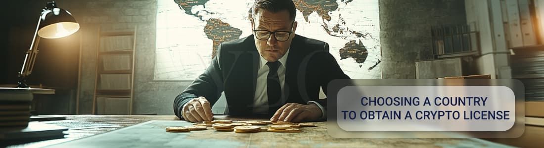 Выбор страны для получения криптолицензии